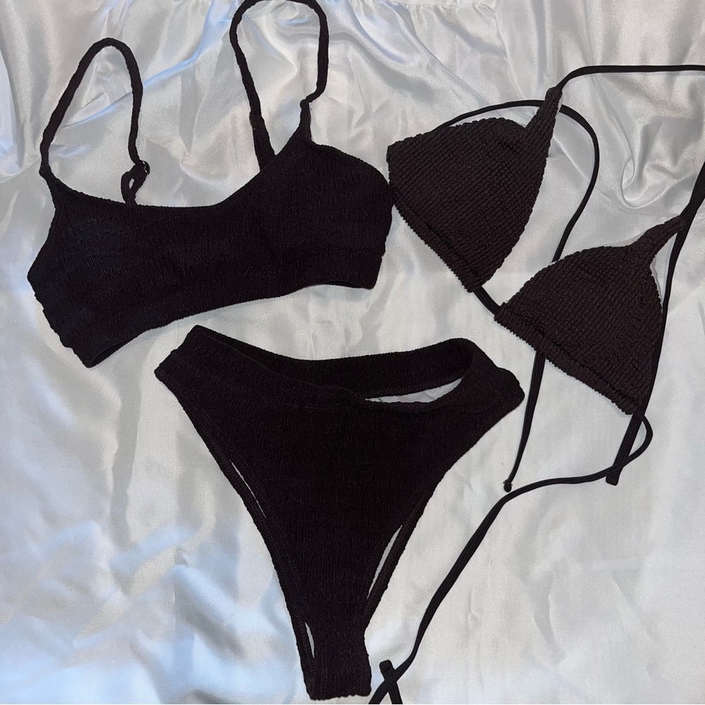 2 tops with one bottom bathing suit